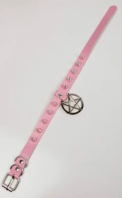 Cold Black Heart Chokers Hellcat Spiked Collar | Pink