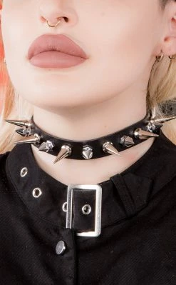 Cold Black Heart Chokers Hellfire Spiked Choker