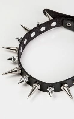Cold Black Heart Chokers Hellfire Spiked Choker