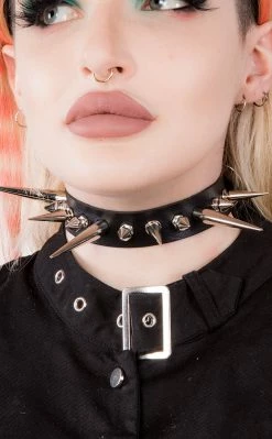 Cold Black Heart Hellraiser Spiked Choker Chokers