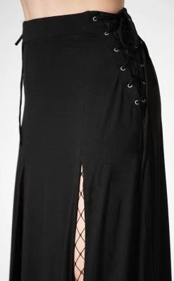 Killstar Clothing Hellverina Split Maxi Skirt