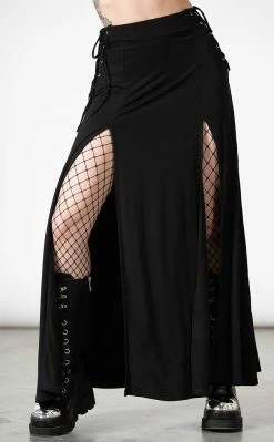 Killstar Clothing Hellverina Split Maxi Skirt