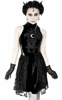 Restyle Clothing High Neck Crescent Lace Dress