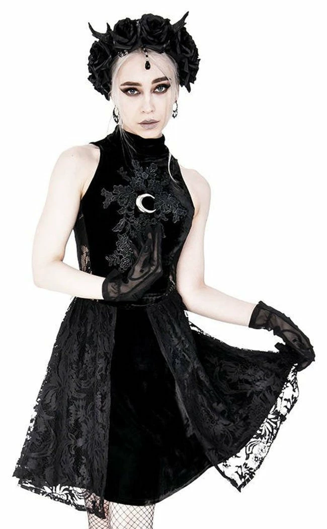 Restyle Clothing High Neck Crescent Lace Dress 3 Restyle Clothing High Neck Crescent Lace Dress