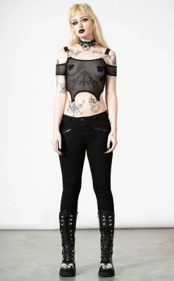 Killstar Hurricane Fishnet Crop Top Clothing