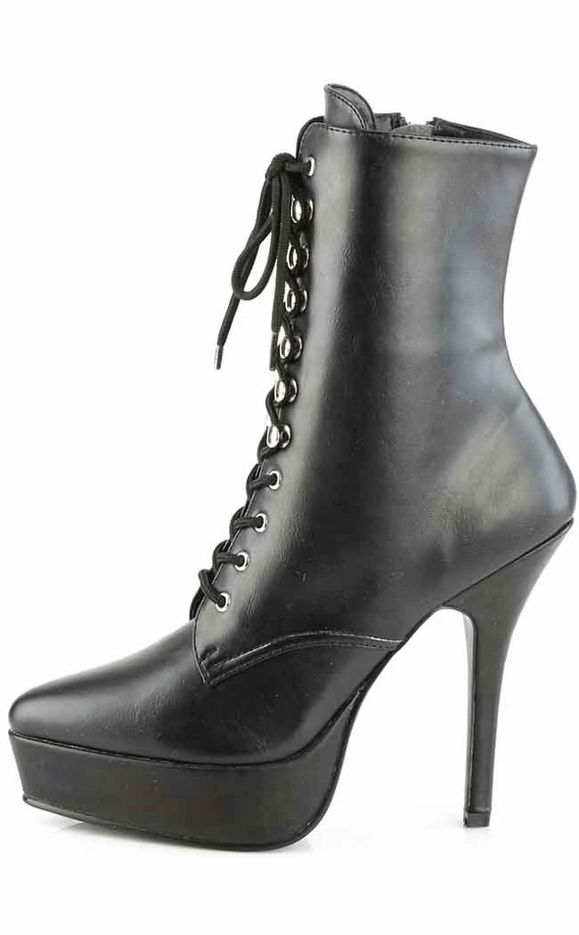 Devious Shoes INDULGE-1020 Black Matte Ankle Boots 5 Devious Shoes INDULGE-1020 Black Matte Ankle Boots