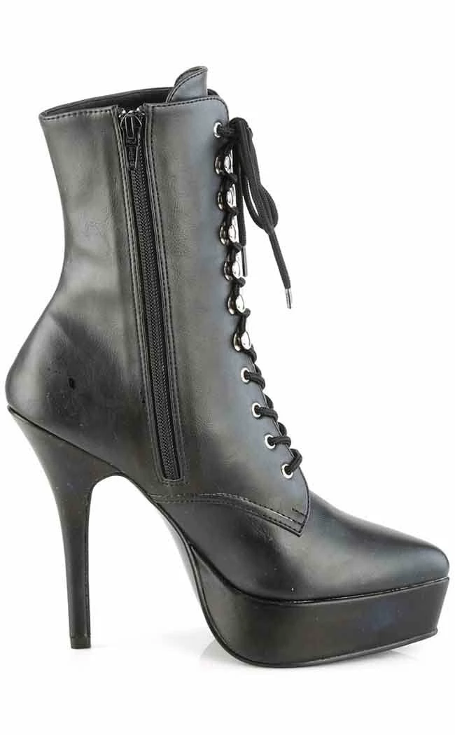 Devious Shoes INDULGE-1020 Black Matte Ankle Boots 7 Devious Shoes INDULGE-1020 Black Matte Ankle Boots