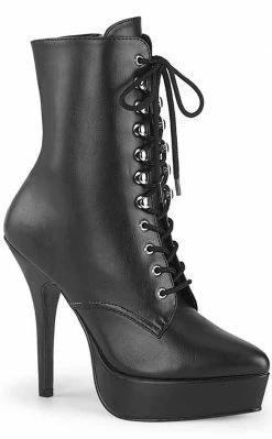 Devious Shoes INDULGE-1020 Black Matte Ankle Boots