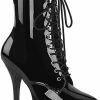 Devious Shoes INDULGE-1020 Black Patent Ankle Boots 1 Devious Shoes INDULGE-1020 Black Patent Ankle Boots