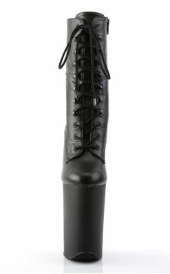 Pleaser Pole Shoes INFINITY-1020 Black Matte Ankle Boots