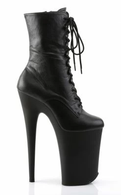 Pleaser Pole Shoes INFINITY-1020 Black Matte Ankle Boots