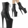 Pleaser Pole Shoes INFINITY-1020 Black Matte Ankle Boots