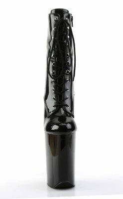 Pleaser Pole Shoes INFINITY-1020 Black Patent Ankle Boots