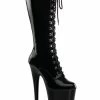 Pleaser Pole Shoes INFINITY-2020 Black Knee High Boots
