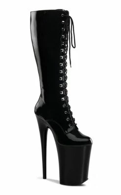 Pleaser Pole Shoes INFINITY-2020 Black Knee High Boots