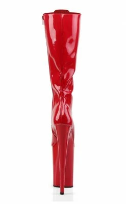 Pleaser INFINITY-2020 Red Pat/Red Knee High Boots
