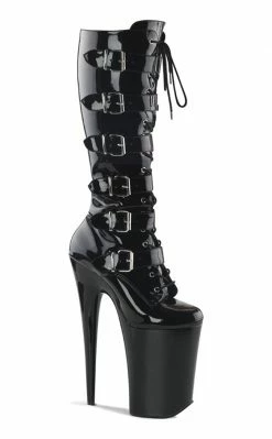 Pleaser Pole Shoes INFINITY-2049 Black Knee High Boots