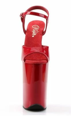 Pleaser Pole Shoes INFINITY-909 Red/Red Heels