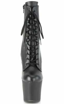 Pleaser IRONGRIP-1020 Black Matte Brass Knuckle Boots Pole Shoes