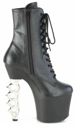 Pleaser IRONGRIP-1020 Black Matte Brass Knuckle Boots Pole Shoes