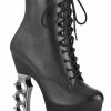 Pleaser IRONGRIP-1020 Black Matte Brass Knuckle Boots Pole Shoes