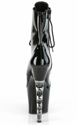Pleaser IRONGRIP-1020 Black Patent Brass Knuckle Boots Pole Shoes