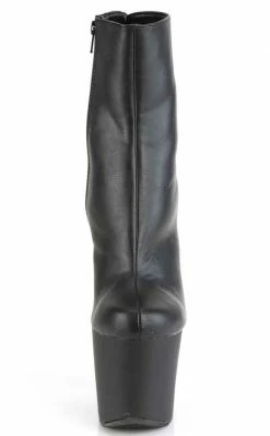 Pleaser Pole Shoes IRONGRIP-1042 Black Matte Silver Brass Knuckle Boots