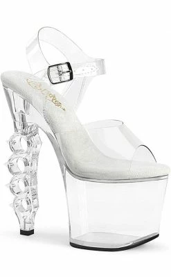 Pleaser Pole Shoes IRONGRIP-708 Clear Brass Knuckle Heels