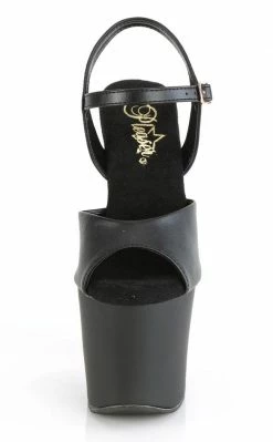 Pleaser Pole Shoes IRONGRIP-709 Black Matte/Copper Brass Knuckle Heels