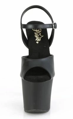 Pleaser IRONGRIP-709 Black Matte/Silver Brass Knuckle Heels Pole Shoes