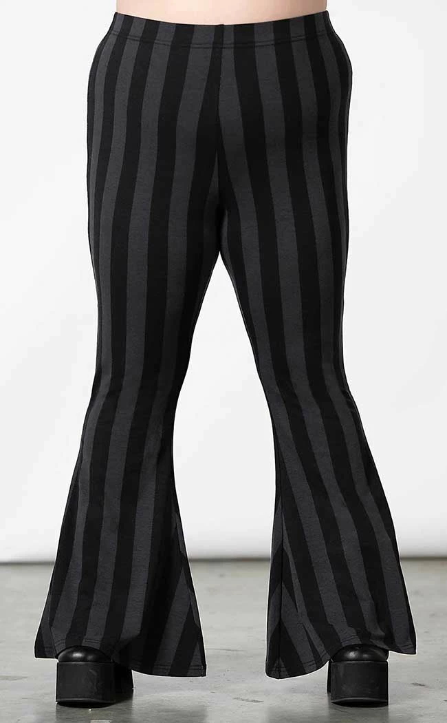 Killstar Clothing Inferno Room Flares | Grey Stripe 4 Killstar Clothing Inferno Room Flares | Grey Stripe