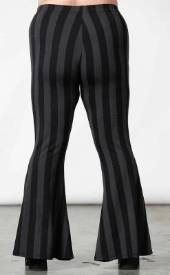 Killstar Clothing Inferno Room Flares | Grey Stripe 14 Killstar Clothing Inferno Room Flares | Grey Stripe