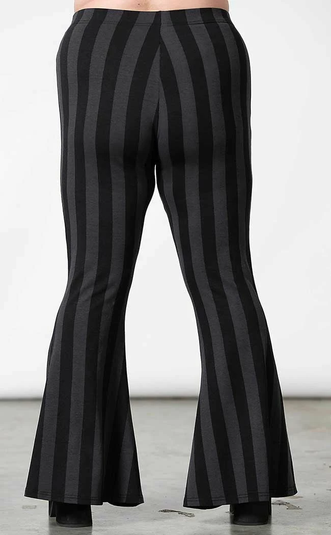 Killstar Clothing Inferno Room Flares | Grey Stripe 8 Killstar Clothing Inferno Room Flares | Grey Stripe