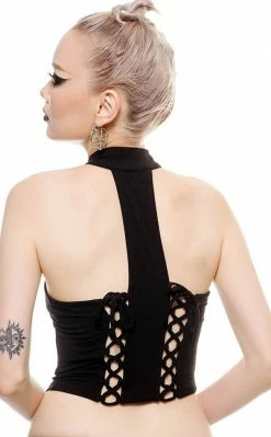 Killstar Ivy Lace Up Crop Top