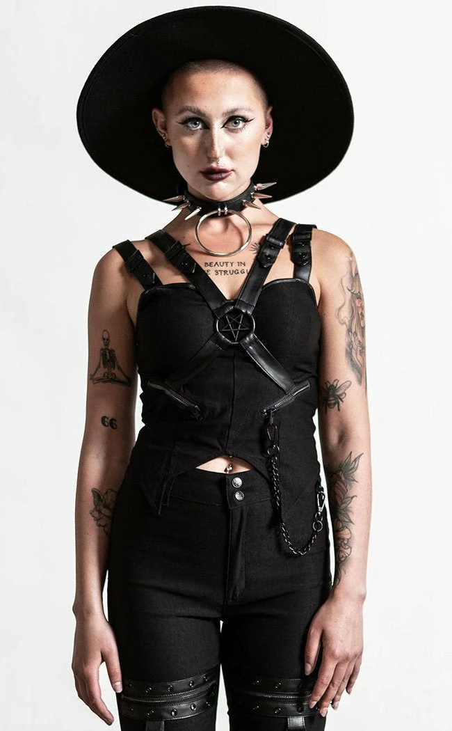 Killstar Jaded Strap Top Top | Black Clothing 3 Killstar Jaded Strap Top Top | Black Clothing