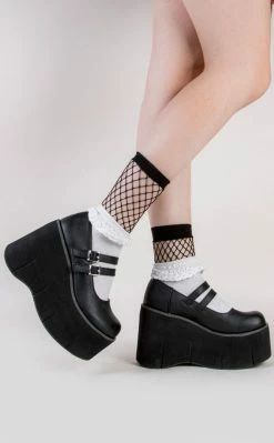 Demonia KERA-08 Black Vegan Leather Platform Mary Janes (Au Stock) Shoes
