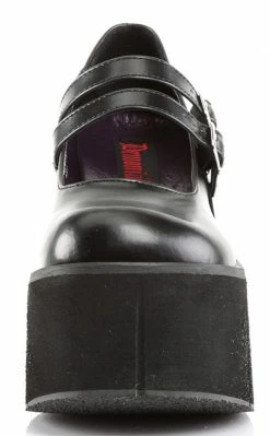 Demonia KERA-08 Black Vegan Leather Platform Mary Janes