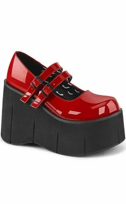 Demonia KERA-08 Red Patent Platform Mary Janes