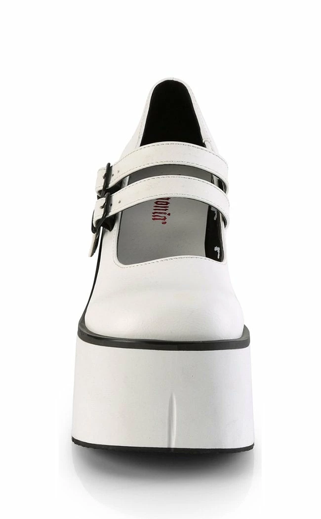 Demonia KERA-08 White Vegan Leather Platform Mary Janes Shoes 4 Demonia KERA-08 White Vegan Leather Platform Mary Janes Shoes