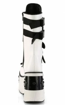 Demonia Platform Shoes KERA-108 White Platform Plated Wedge Boots