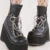 Demonia KERA-130 Black Platform Wedge Boots (Au Stock)