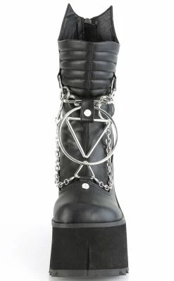 Demonia KERA-130 Black Platform Wedge Boots