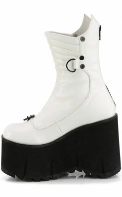 Demonia Platform Shoes KERA-130 White Platform Wedge Boots