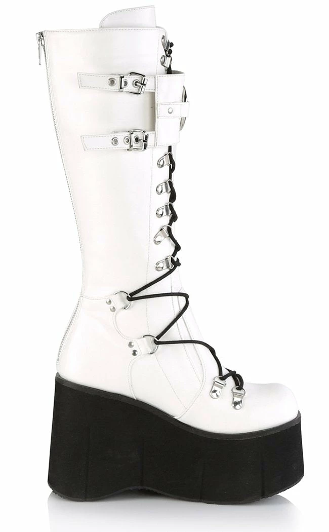 Demonia KERA-200 White Knee High Platform Boots (Au Stock) Shoes 7 Demonia KERA-200 White Knee High Platform Boots (Au Stock) Shoes