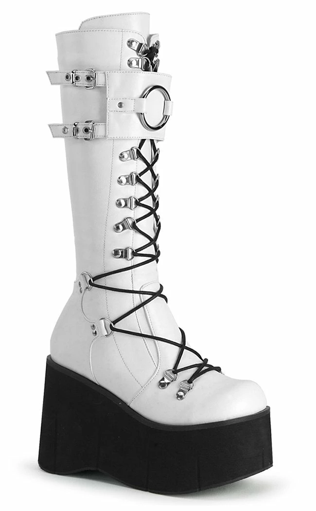 Demonia KERA-200 White Knee High Platform Boots (Au Stock) Shoes 3 Demonia KERA-200 White Knee High Platform Boots (Au Stock) Shoes