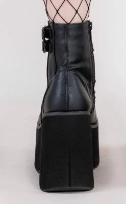 Demonia Shoes KERA-21 Black Vegan Leather Platform Ankle Boots