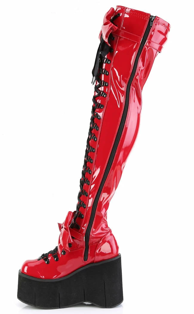 Demonia KERA-303 Red Patent Thigh High Platform Boots Shoes 5 Demonia KERA-303 Red Patent Thigh High Platform Boots Shoes