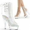 Pleaser KISS-1018C Clear Ankle Boots Pole Shoes