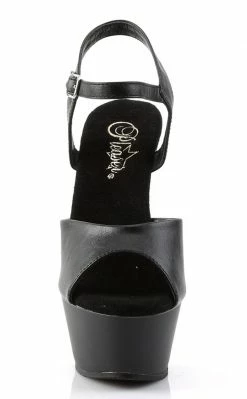 Pleaser KISS-209 Black Faux Leather Heels