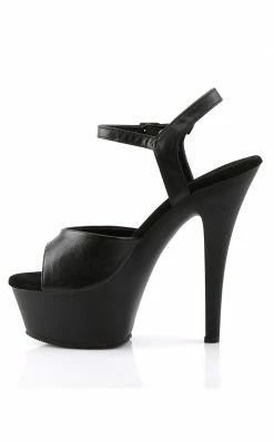 Pleaser KISS-209 Black Faux Leather Heels